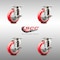 Service Caster 4 Inch 316SS Red Polyurethane Wheel Swivel Top Plate Caster Set with Brake SCC SCC-SS31620S414-PPUB-RED-TLB-4 - alternate 5